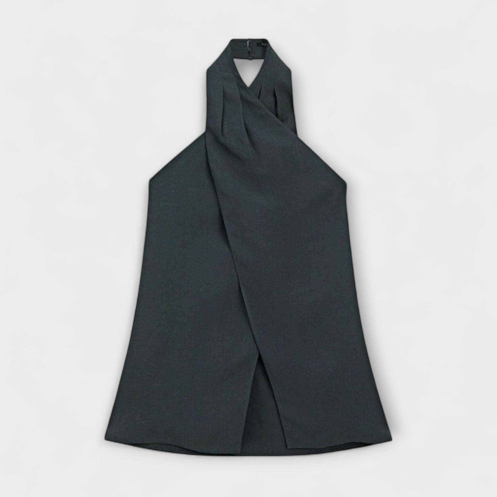 Leah - Blue Halter Neck Top with Back Cutout