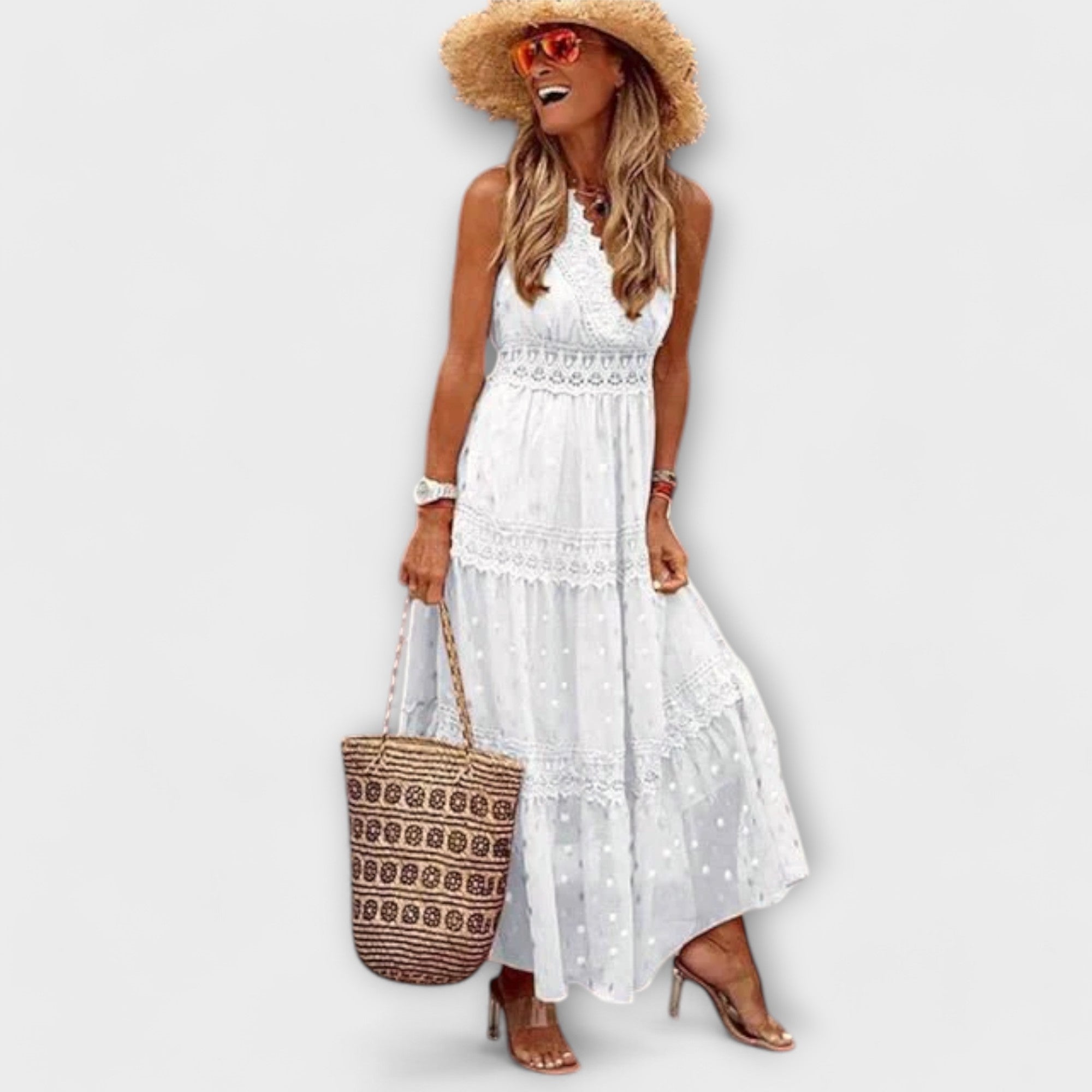Lola - Maxi dress with boho lace